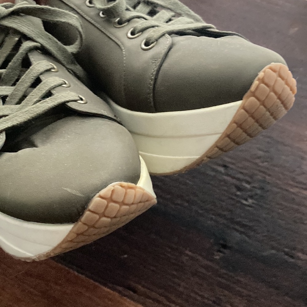 Steven Barb Olive Green Platform Sneakers 8.5 Women’s Lace Up Shoes - Picture 4 of 7